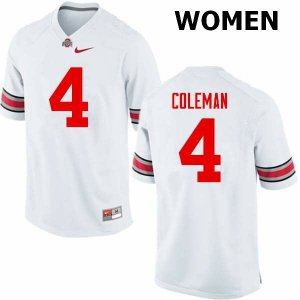 Women's Ohio State Buckeyes #4 Kurt Coleman White Nike NCAA College Football Jersey In Stock ILQ0344WE